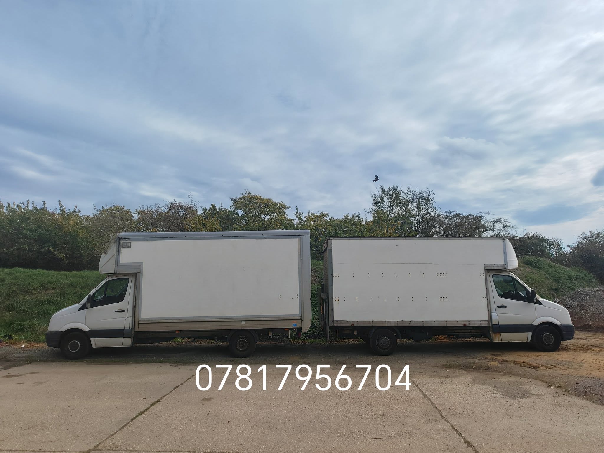 Furniture and boxes ready to load into our removals van